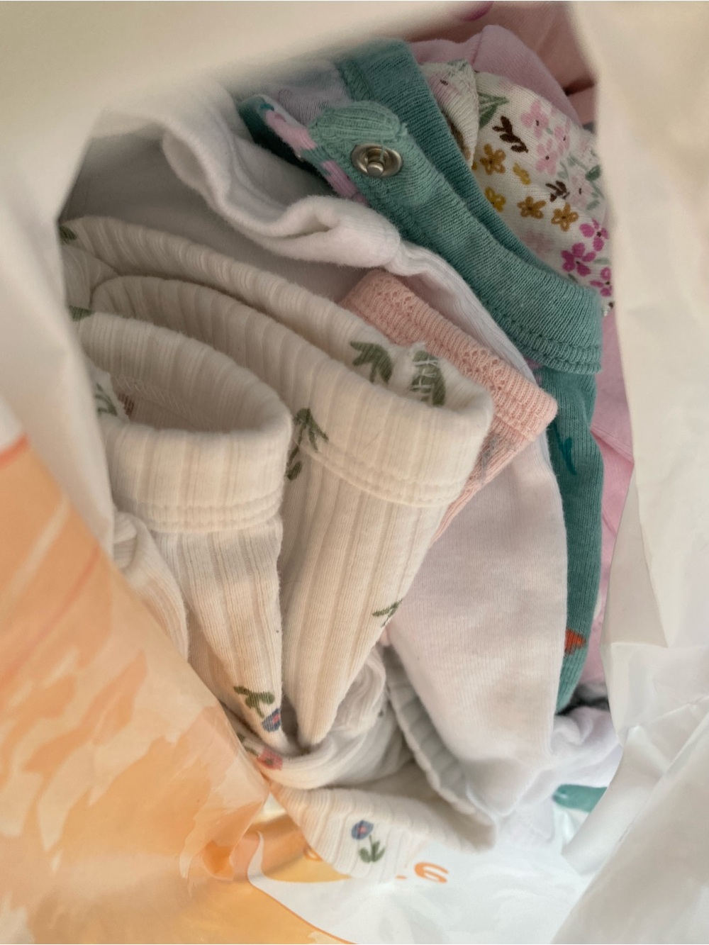 Baby Girl Premie Floral Set - Pink, Teal, Off White, white